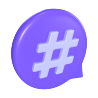 Hashtag 3d Illustration Symbol png