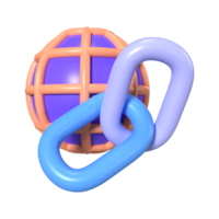 icono de ilustración 3d de hipervínculo png