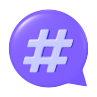 hashtag 3d ilustração ícone png