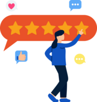 costumer give five star feedback png