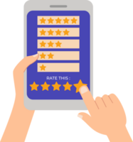 hand with finger give five star feedback png