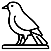cute outline bird png