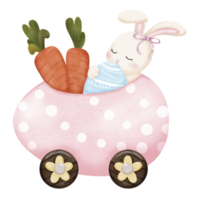 Ostern Hase Schlafen im Ostern Ei Auto png