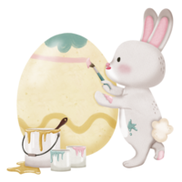 Easter rabbit painting Easter eggs png