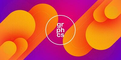 Abstract orange and purple gradient geometric curve background. Bright color gradation design. Dynamic and colorful banner concept. Eps10 vector