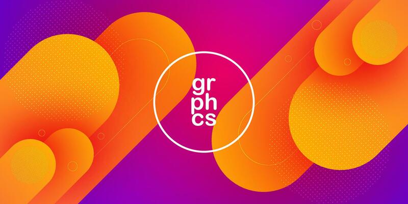 Abstract orange and purple gradient geometric curve background. Bright color gradation design. Dynamic and colorful banner concept. Eps10 vector