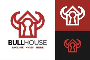 Bull House Logo design vector symbol icon illustration