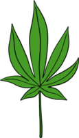 enkelhet cannabis blad freehand teckning png