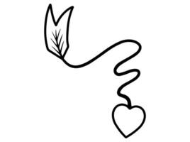 Hand Drawn Valentine Day Background Heart Arrow vector