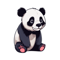 AI generated Cute panda cartoon illustration for kids on transparent background png