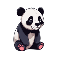 ai gerado fofa panda desenho animado ilustração para crianças em transparente fundo png