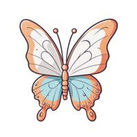 ai généré mignonne papillon illustration pour des gamins sur transparent arrière-plan png