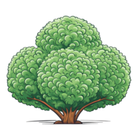 AI generated Tree cartoon illustration for kids on transparent background png