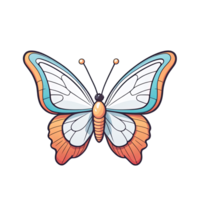 AI generated Cute butterfly illustration for kids on transparent bakckground png