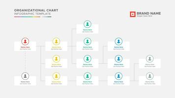 Organizational Chart, Tree Diagram, Dendrogram Business Infographic Template Design vector