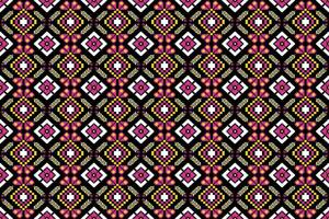 Ethnic Asian Sarong Style Damask Pixel Art Seamless Pattern.  Design for fabric, carpet, tile, embroidery, wrapping, textile, wallpaper, and background vector
