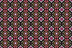 Ethnic Asian Sarong Style Damask Pixel Art Seamless Pattern.  Design for fabric, carpet, tile, embroidery, wrapping, textile, wallpaper, and background vector