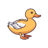 AI generated Cute duck cartoon illustration for kids on transparent background png