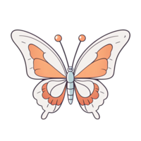 AI generated Cute butterfly illustration for kids on transparent bakckground png