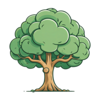 AI generated Tree cartoon illustration for kids on transparent background png