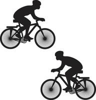 Bicycle vector icon, symbol with man eps