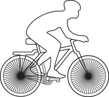 Bicycle vector icon, symbol with man eps