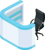 Isometric Reception Desk and Chair vector