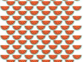 Watermelon Red background with black Watermelon Seeds Vector illustration Pattern fruits