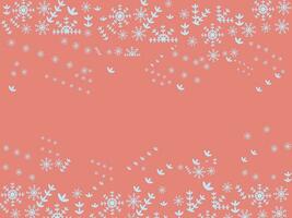 Christmas Snowflake. Winter border, snow night. Falling snowflakes on blue background. Snowfall vector illustration