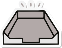 sticker of a cute cartoon in box png