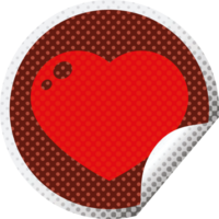 heart peeling sticker circular peeling sticker png