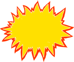 flat color illustration of a cartoon explosion sign png