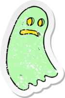 pegatina retro angustiada de un fantasma de dibujos animados png