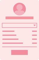 Vector illustration of a login form with a pink circle and a person inside.  trend design element. Element design UI for computer, technology icon symbol