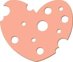 Peach heart with holes vector