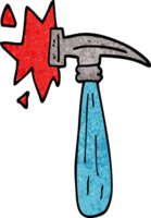 cartoon doodle hammer banging png