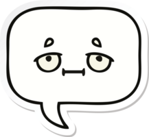 sticker of a cute cartoon speech bubble png