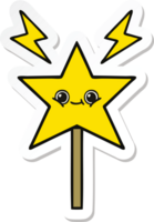 sticker of a cute cartoon magic wand png