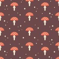 Mushrooms seamless pattern. Design for fabric, textile, wrapping paper. vector