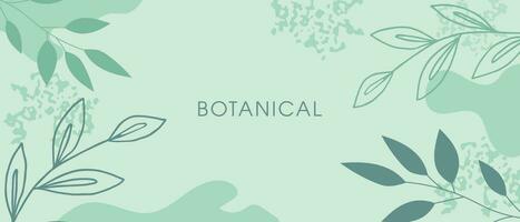 Botanical abstract background with floral design in minimalist style. vector