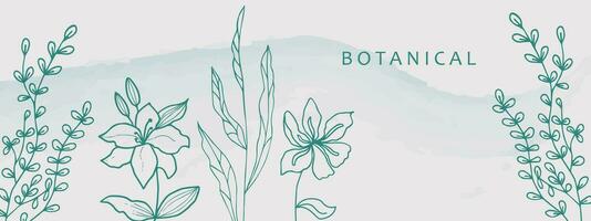 Botanical abstract background with floral design. vector