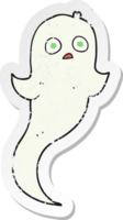 pegatina retro angustiada de un fantasma de halloween de dibujos animados png