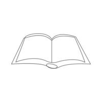 Vector in one continuous line drawing of book concept of education, library logo illustration