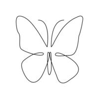 Butterfly continuous single line art outline Vector illustration and minimalist simple drawing