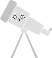 télescope de dessin animé rétro couleur plate png