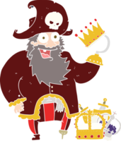 flat color illustration of a cartoon pirate captain png