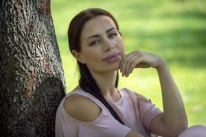 Beautiful Woman in the Park photo