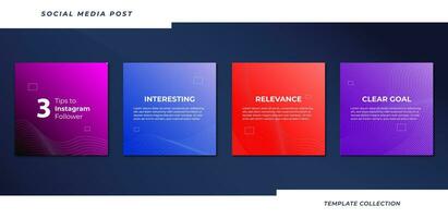 Tips post collection tutorial, tip, trick, quick tips, layout template design Pro Vector