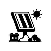 solar panel icono en vector. ilustración vector