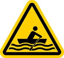 Water Safety Sign Warning - Rowing Area vector